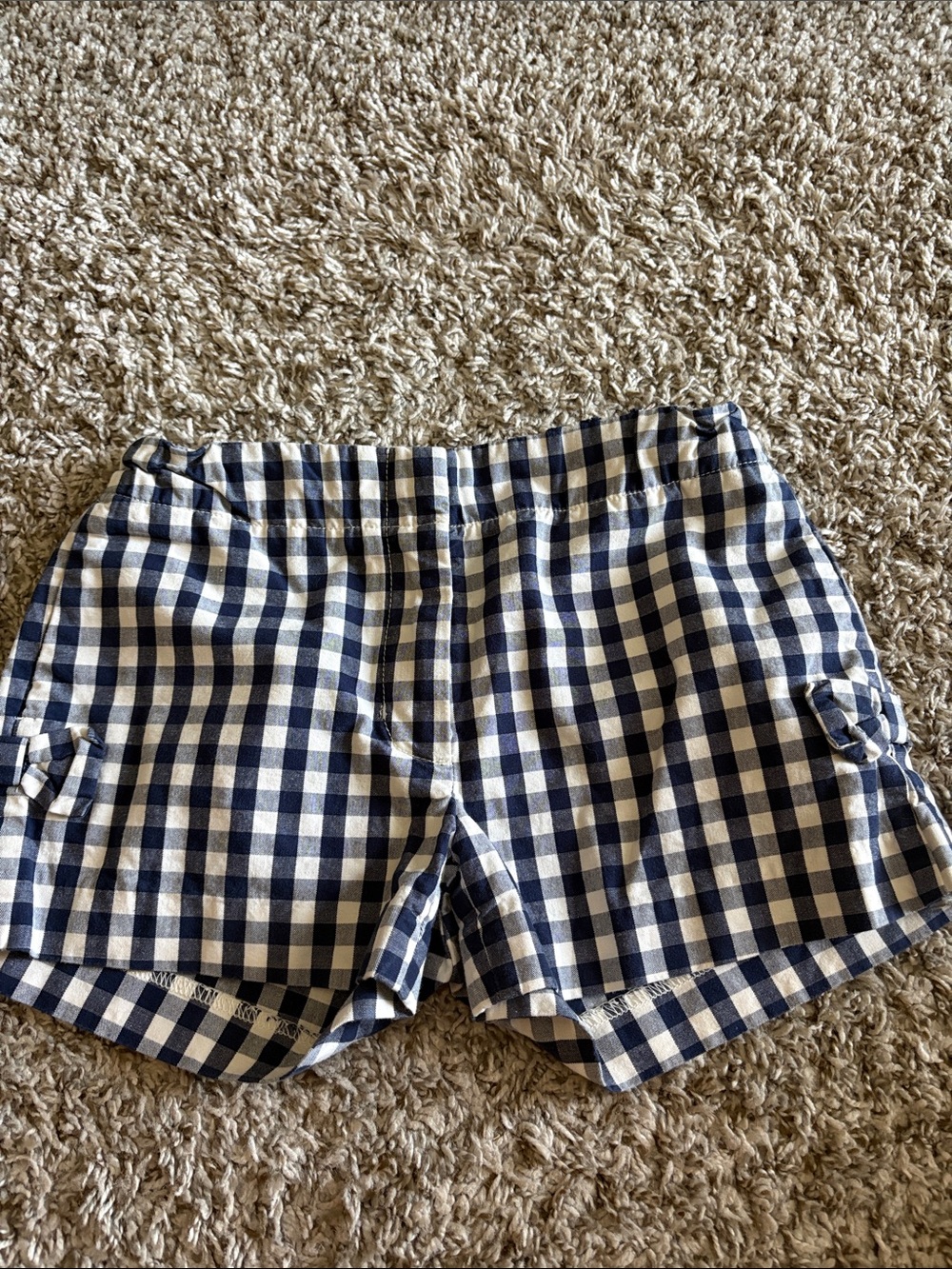 Crewcuts Navy and White Gingham Girls Shorts size 10 EUC